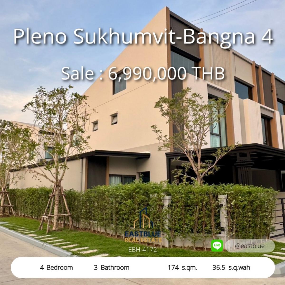 ขายทาวน์โฮมสมุทรปราการ สำโรง : 28/02/2026, บ้านสวย 4 นอน 3 น้ำ พื้นที่กว้าง 174 ตร.ม. ใกล้สุขุมวิทบางนา 
เช่า 69,000 บาท/เดือน ขาย 6.99 ล้าน พร้อมเข้าอยู่ทันที!