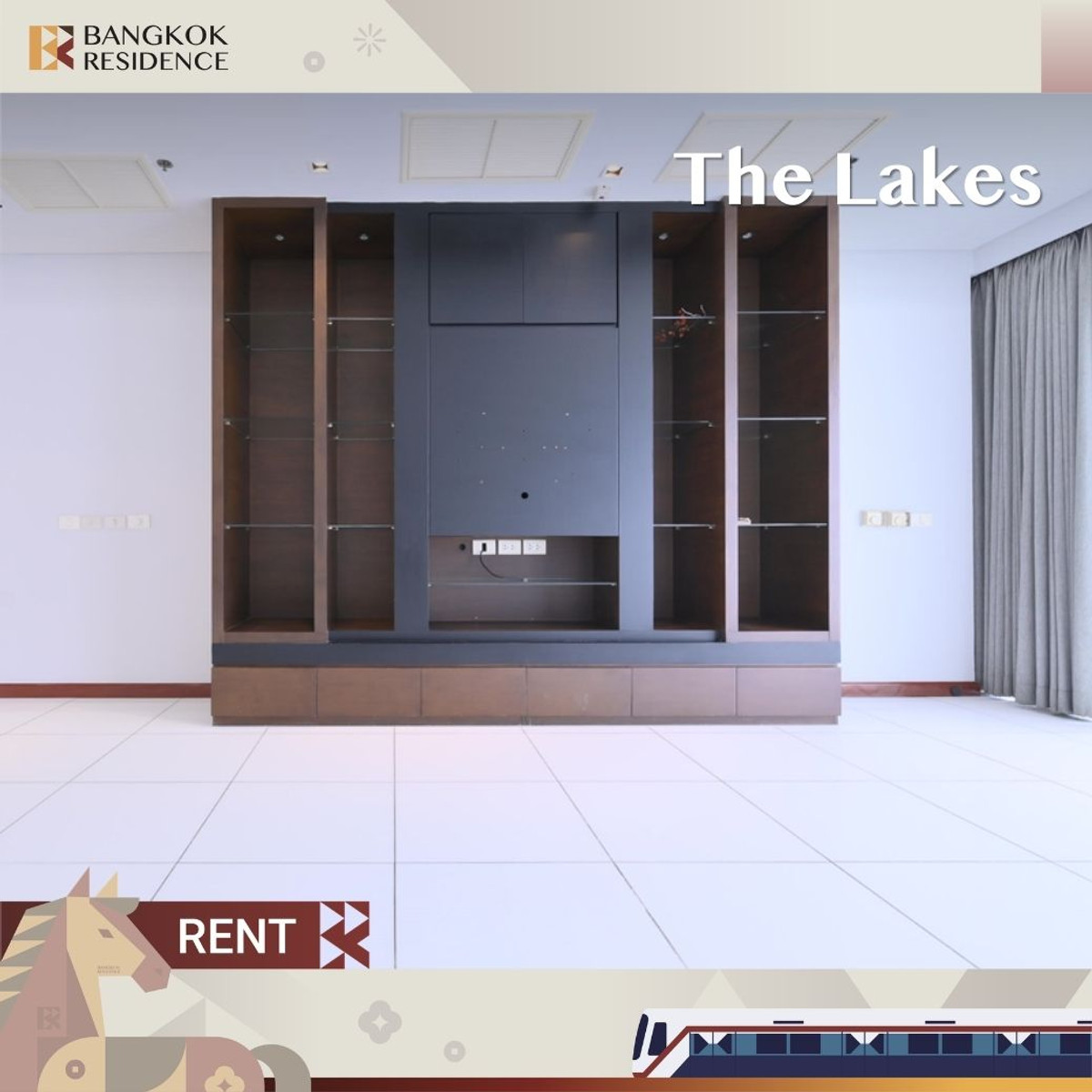 ให้เช่าคอนโดสุขุมวิท อโศก ทองหล่อ : The Lakes 💎 Elegant High-Rise Unit with Lake View & Large Balcony 