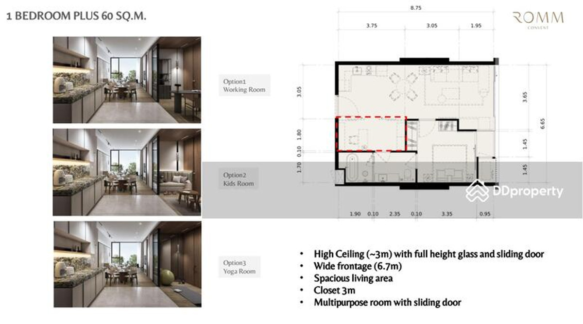 ขายคอนโดสีลม ศาลาแดง บางรัก : *RARE ITEM* ขายดาว์น คอนโดหรู Romm Convent 1 bed plus 60ตรม ชั้นสูง วิวดี ไม่โดนบล็อค
