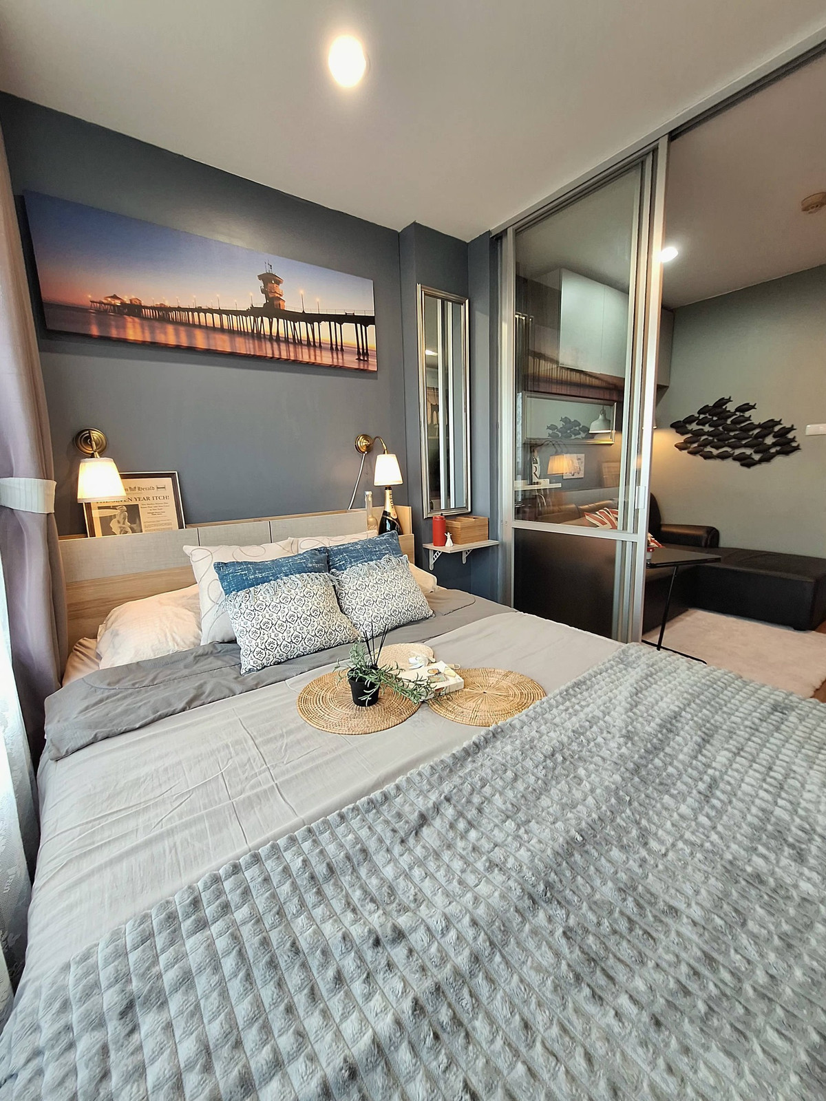 For RentCondoOnnut, Udomsuk : Really cheap and good, only 8,000!! Lumpini Ville On Nut 46, Condo for rent, size 23 square meters, 1 bedroom, room comes quickly, goes very fast.