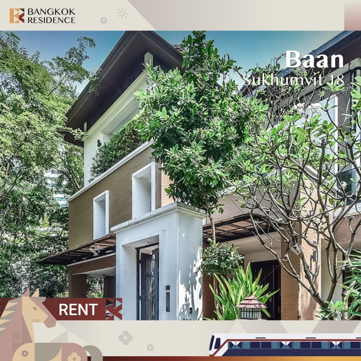 For RentHouseSukhumvit, Asoke, Thonglor :  Elegant Classic Style House 💎Elegant classic home, spacious & private in central Sukhumvit🍃 