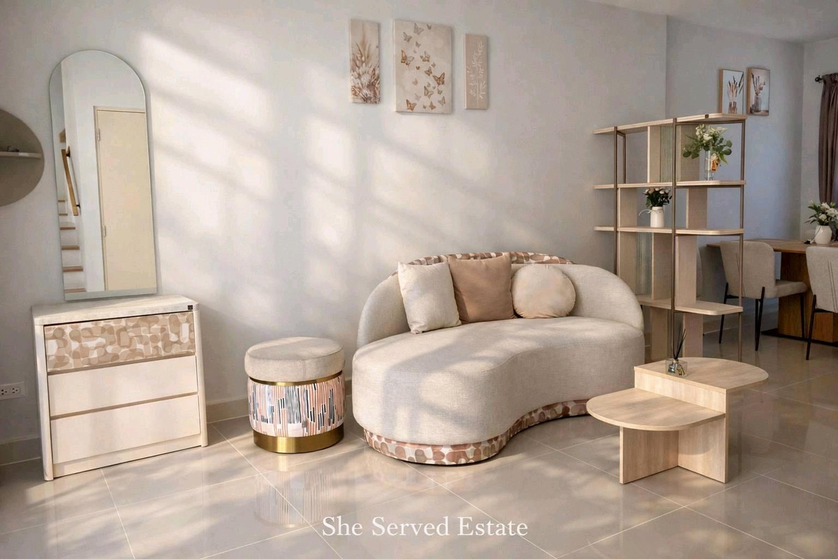 For RentHouseSamut Prakan,Samrong : For rent ◈ Pleno Sukhumvit–Bangna 4 ◈ New house in Modern & Nature style near Mega Bangna • Land 23.4 square wah • Usable area 150 square meters • 3 bedrooms, 3 bathrooms, 2 parking spaces