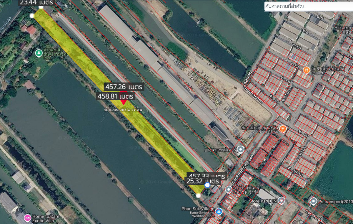 For SaleLandSamut Prakan,Samrong : Empty land for sale with buildings High potential location, Bangna Trat Road, KM.16.5