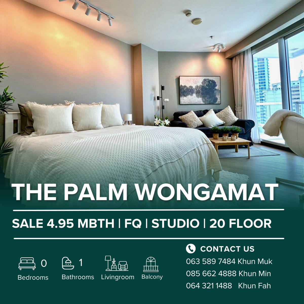 ขายคอนโดพัทยา บางแสน ชลบุรี สัตหีบ : 🌅 Beachfront Condo for Sale – The Palm Wongamat Beach | Studio 32 SQ.M. | 20th Floor Sea View | Foreign Quota | 4.95 MB