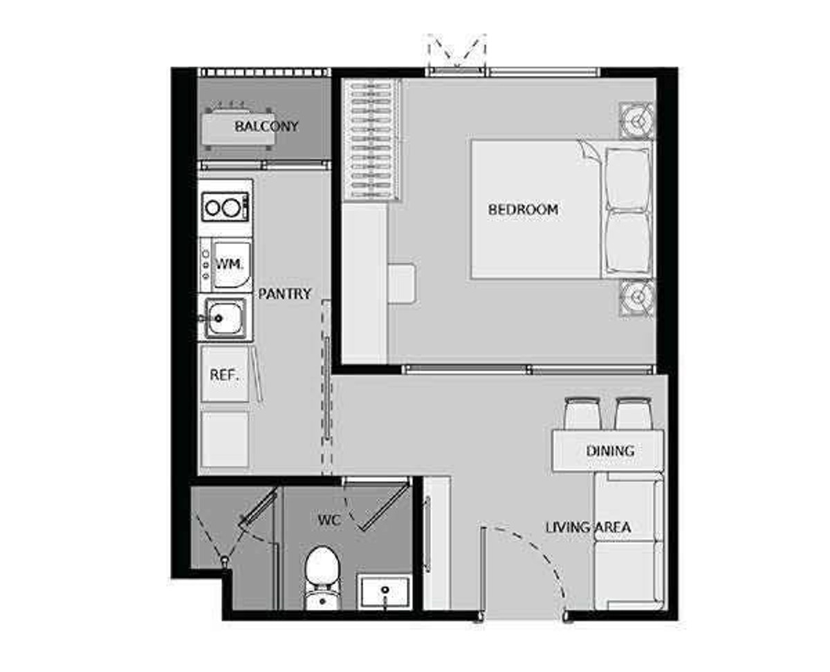 ให้เช่าคอนโดพระราม 9 เพชรบุรีตัดใหม่ RCA : ให้เช่าคอนโด Life Asoke (29.69 ตร.ม.) 1 นอน 1 น้ำ พร้อมเข้าอยู่
