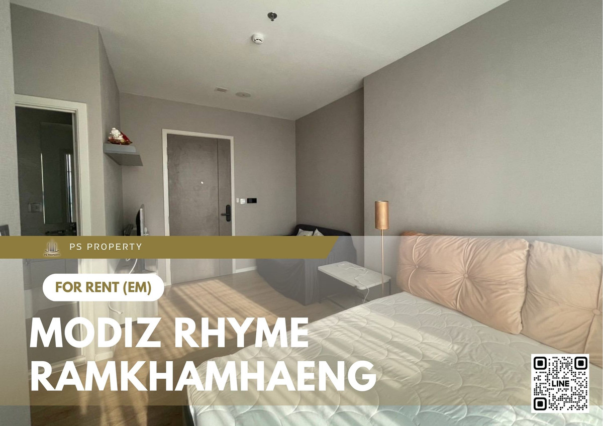 For RentCondoRamkhamhaeng, Hua Mak : For rent 📍 Modiz Rhyme Ramkhamhaeng 📍 Fully furnished with appliances. Near MRT Ramkhamhaeng.