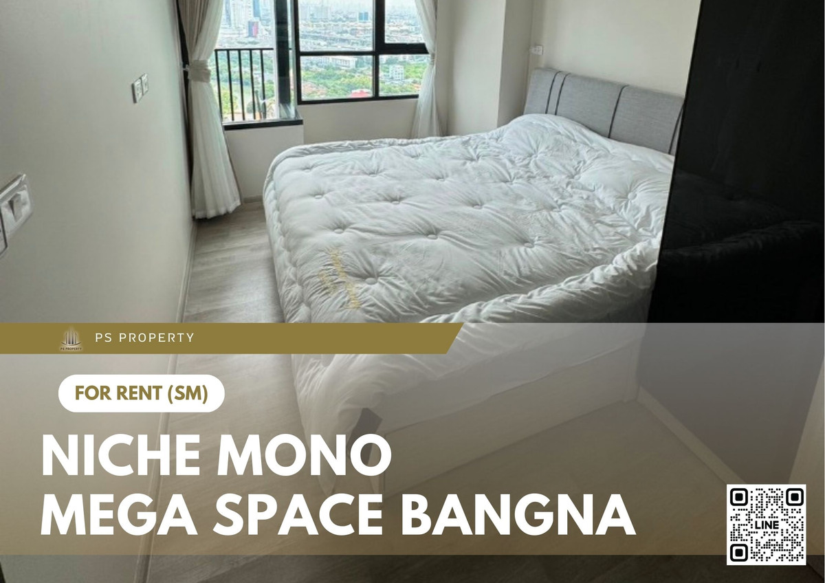 For RentCondoBangna, Bearing, Lasalle : For Rent 📍 Niche MONO Mega Space Bangna 📍 Fully furnished with appliances. Near Mega Bangna.