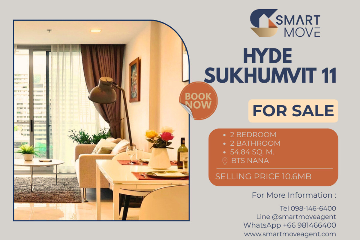 ขายคอนโดนานา : 🔥 ขายพร้อมผู้เช่า !! ห้องขนาดใหญ่ !!🔥 Code C20230104715..........Hyde Sukhumvit 11, 2 ห้องนอน, 2 ห้องน้ำ, แต่งครบ, ราคาพิเศษ!!📣📣