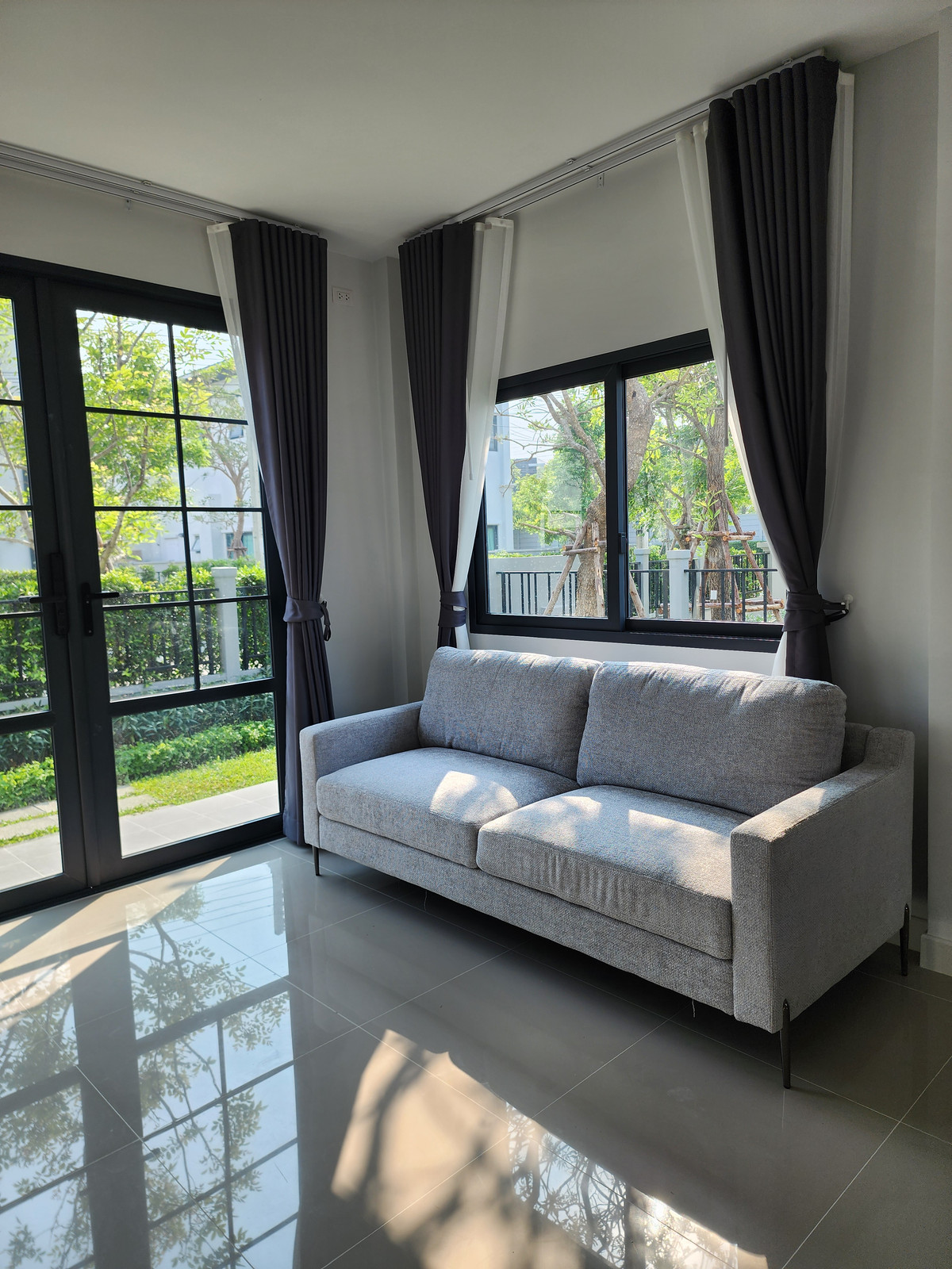 For RentSamut Prakan,Samrong : Semi-detached house for rent, Grande Pleno, Sukhumvit-Bangna, near Mega Bangna, beautiful house, wide area, ready to move in.