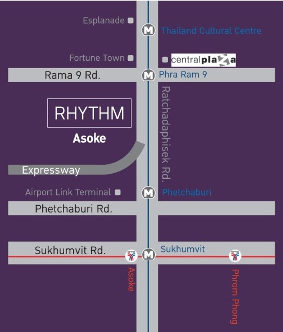 ให้เช่าคอนโดพระราม 9 เพชรบุรีตัดใหม่ RCA : เช่า Rhythm Asoke ห้องมุม ห้องใหม่พร้อมเข้าอยู่ใจกลางพระราม 9