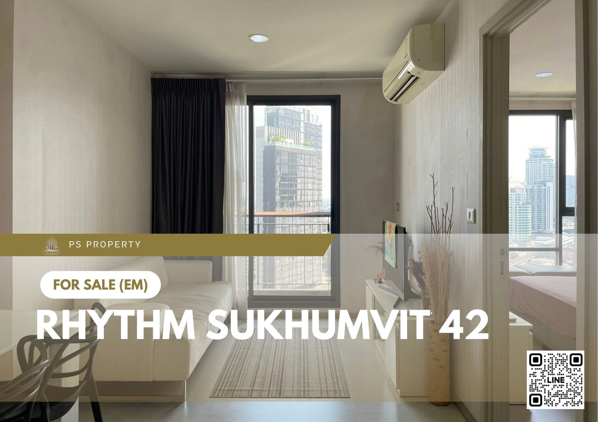 For SaleCondoSukhumvit, Asoke, Thonglor : Urgent Sale 📍 Rhythm Sukhumvit 42 📍 Beautiful, unblocked view, cool and comfortable, fully furnished and ready to move in. Next to BTS Ekkamai Station.