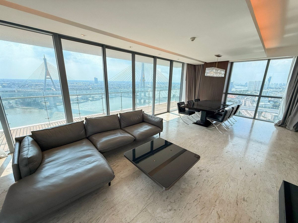 For SaleCondoRama3 (Riverside),Satupadit : Urgent Sale ✨ The Pano ✨ Riverside location on the Chao Phraya River. Large balcony, 3 bedrooms, 3 bathrooms, fully furnished and equipped with appliances.