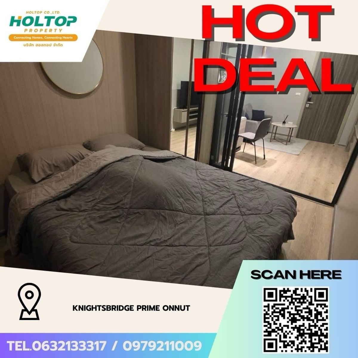 For RentCondoOnnut, Udomsuk : #Z4845💥 050369 🔥Condo for rent KnightsBridge Prime Onnut (original code Z3777)