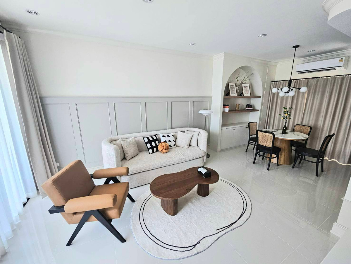 For RentTownhomeMin Buri, Romklao : Townhouse for rent ✨ Baan Klang Muang Rama 9-Krungthep Kreetha ✨ 3 bedrooms, 2 bathrooms, fully furnished and equipped with appliances.