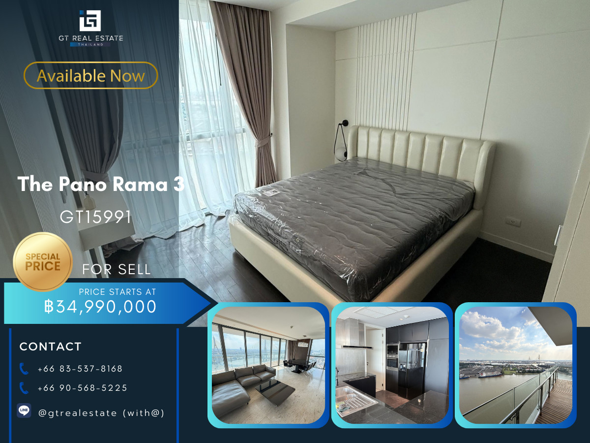 For SaleCondoRama3 (Riverside),Satupadit : ✨ GT15991 | Condo The Pano Rama 3, convenient travel, has a shuttle, beautifully decorated room, fully furnished, ready for sale!!