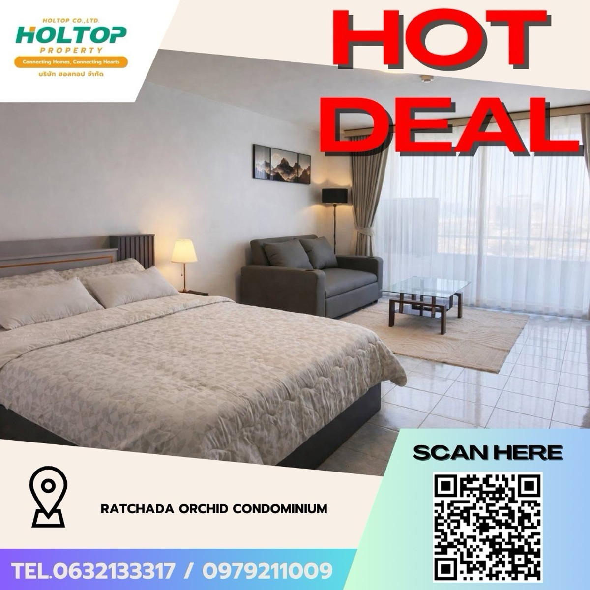 ให้เช่าคอนโดรัชดา ห้วยขวาง : #Z4849💥 050369 🔥ให้เช่าคอนโด Ratchada Orchid Condominium 