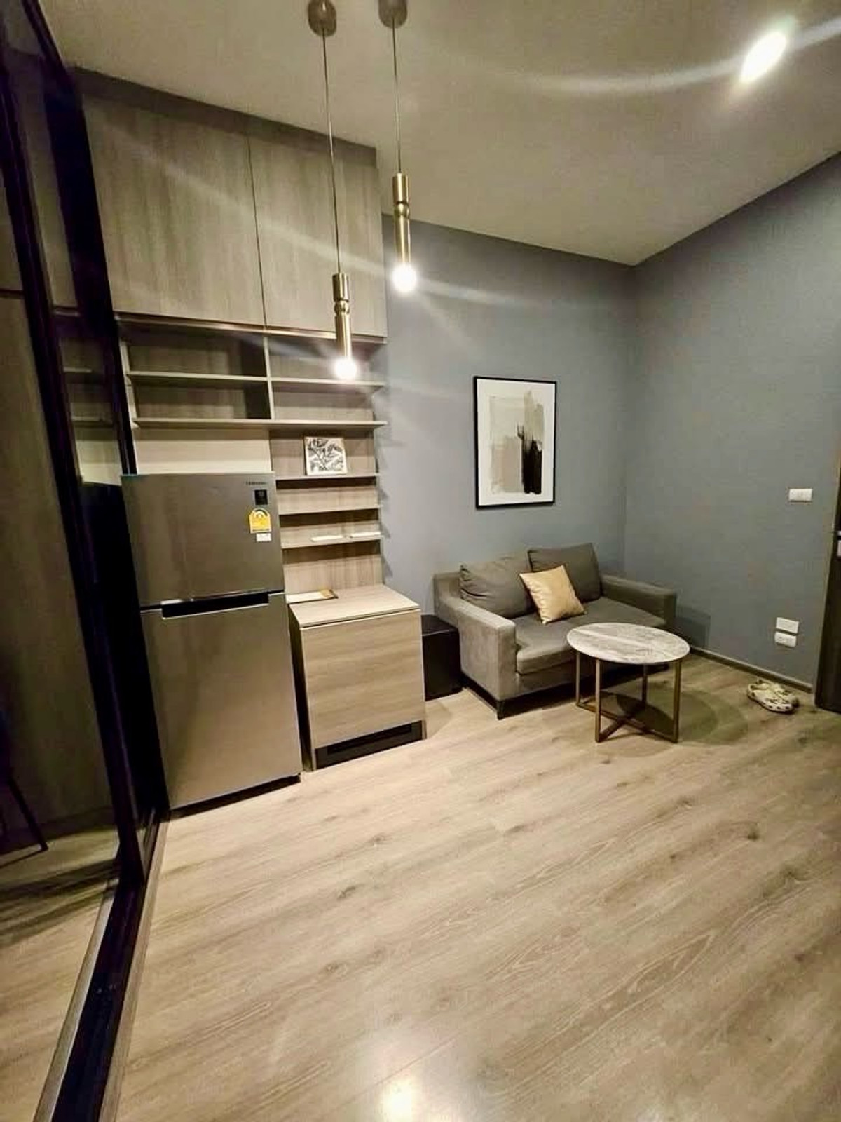 For RentCondoOnnut, Udomsuk : For rent, cheapest price Knightsbridge Prime Onnut, ready to move in, all room defects fixed, 30th floor, city view, good central area, very beautiful. Condo near BTS On Nut and department stores. Complete with electrical appliances and furniture, price 1