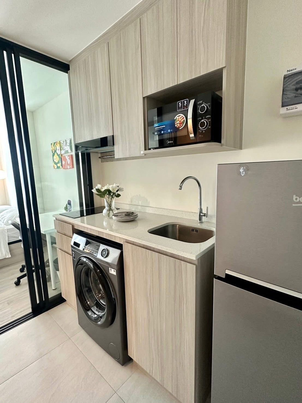 For RentCondoOnnut, Udomsuk : For Rent ✨ Origin Play Sri Udom Station ✨ Fully furnished with appliances, near the BTS Skytrain.