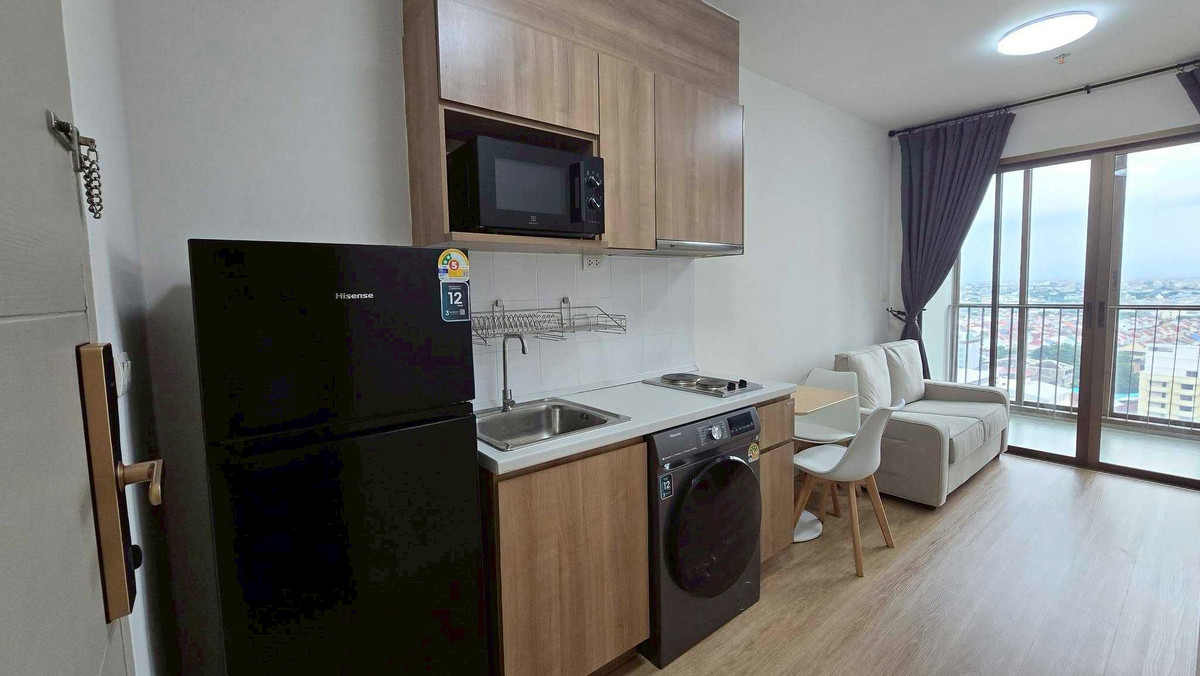 For RentCondoOnnut, Udomsuk : ✨ Beautiful newly renovated unit with full furniture at Ideo Mix Sukhumvit 103, right next to BTS Udom Suk 📍