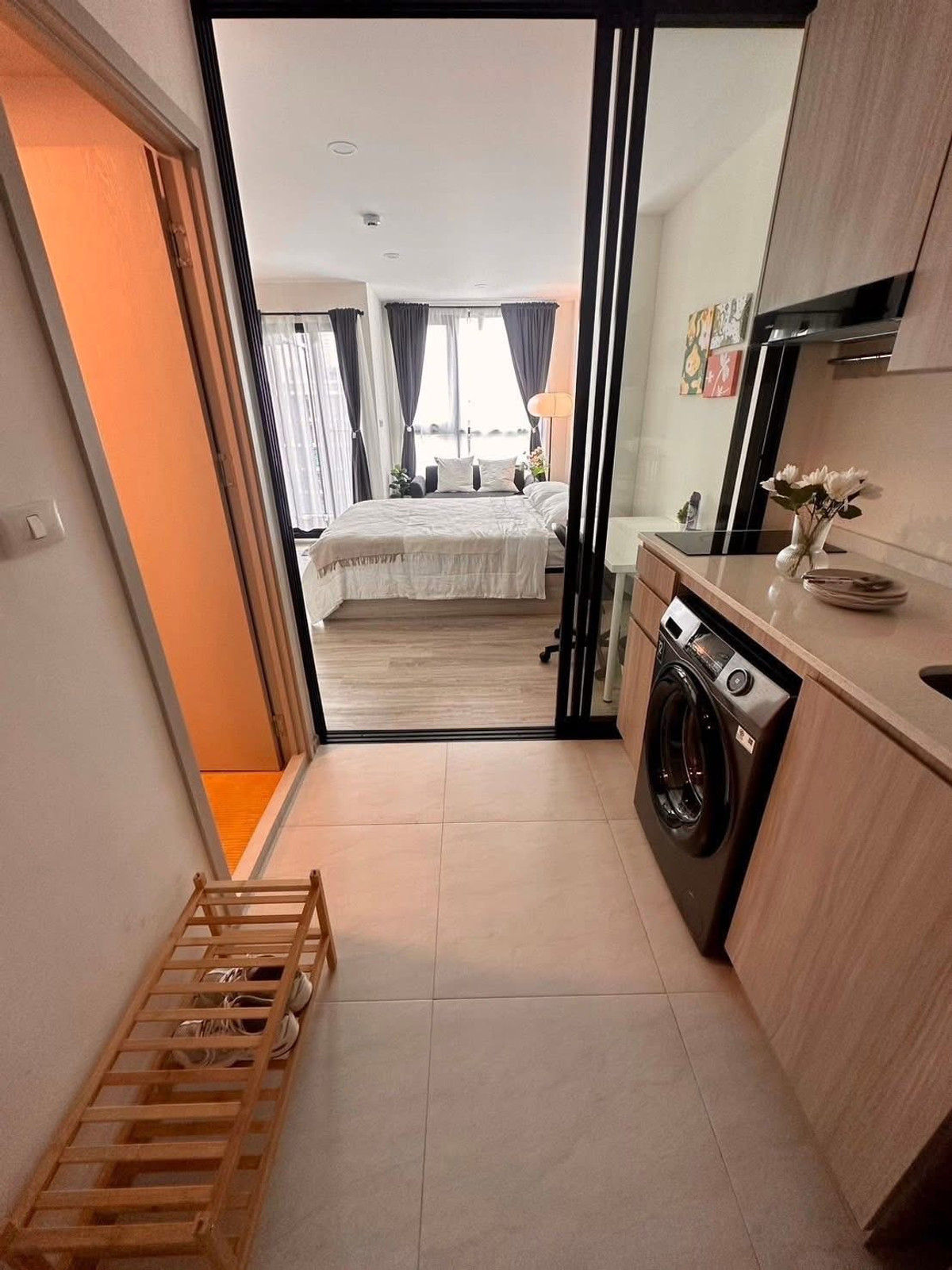 For RentCondoOnnut, Udomsuk : For Rent ✨ Origin Play Sri Udom Station ✨ Fully furnished with appliances, near the BTS Skytrain.
