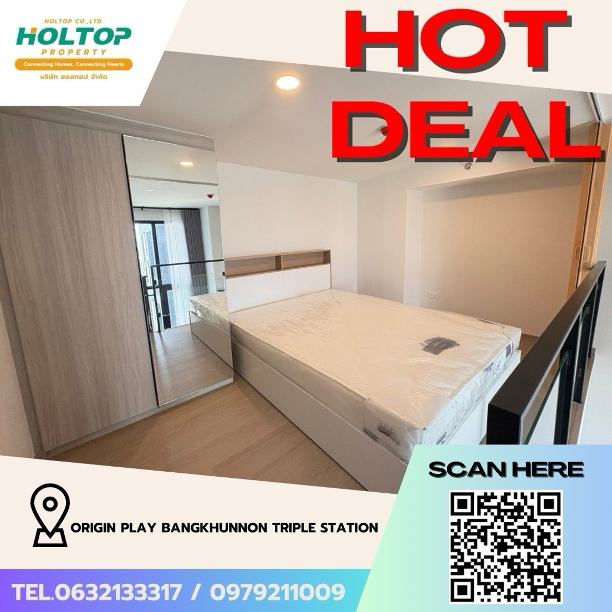 For RentCondoPinklao, Charansanitwong : #Z4867💥 060369🔥Condo for rent Origin Play Bangkhunnon Triple Station