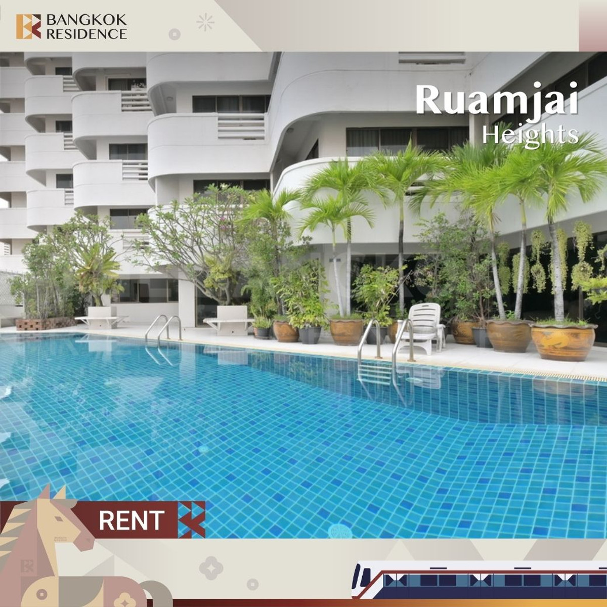 For RentCondoSukhumvit, Asoke, Thonglor : Ruamjai heights 💎 Super Spacious Luxury ✨ Prestigious Living in Asoke, Near MRT Phetchaburi