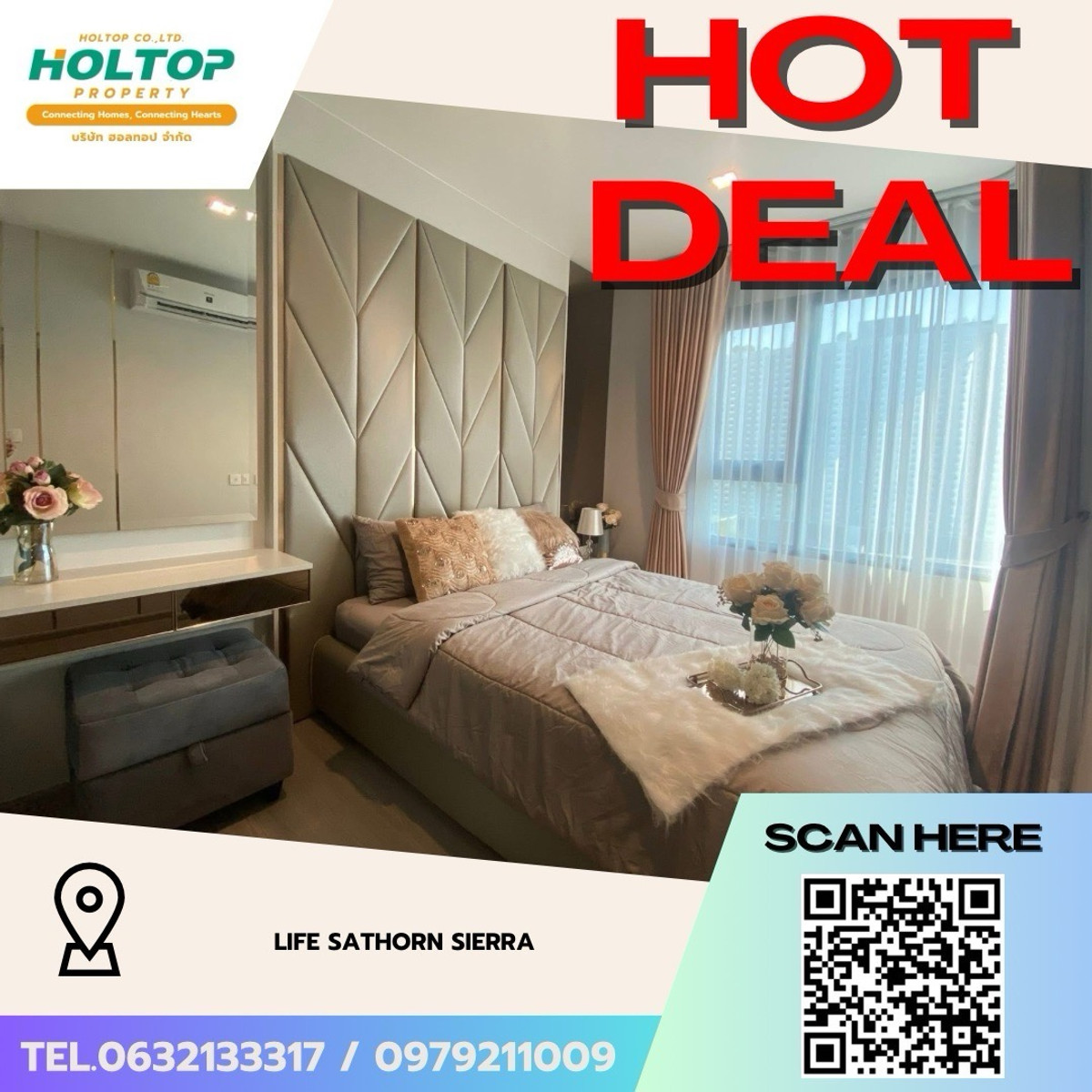 For RentCondoThaphra, Talat Phlu, Wutthakat : #Z4856💥 060369 🔥Condo for rent Life Sathorn Sierra