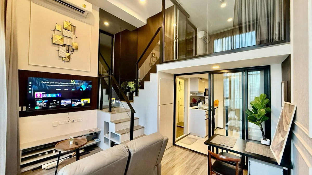 For RentCondoKasetsart, Ratchayothin : Condo for rent🔥KnightsBridge Space – Ratchayothin🔥14th floor🔥34 sq m🔥Duplex🔥1Bed🔥R63-6