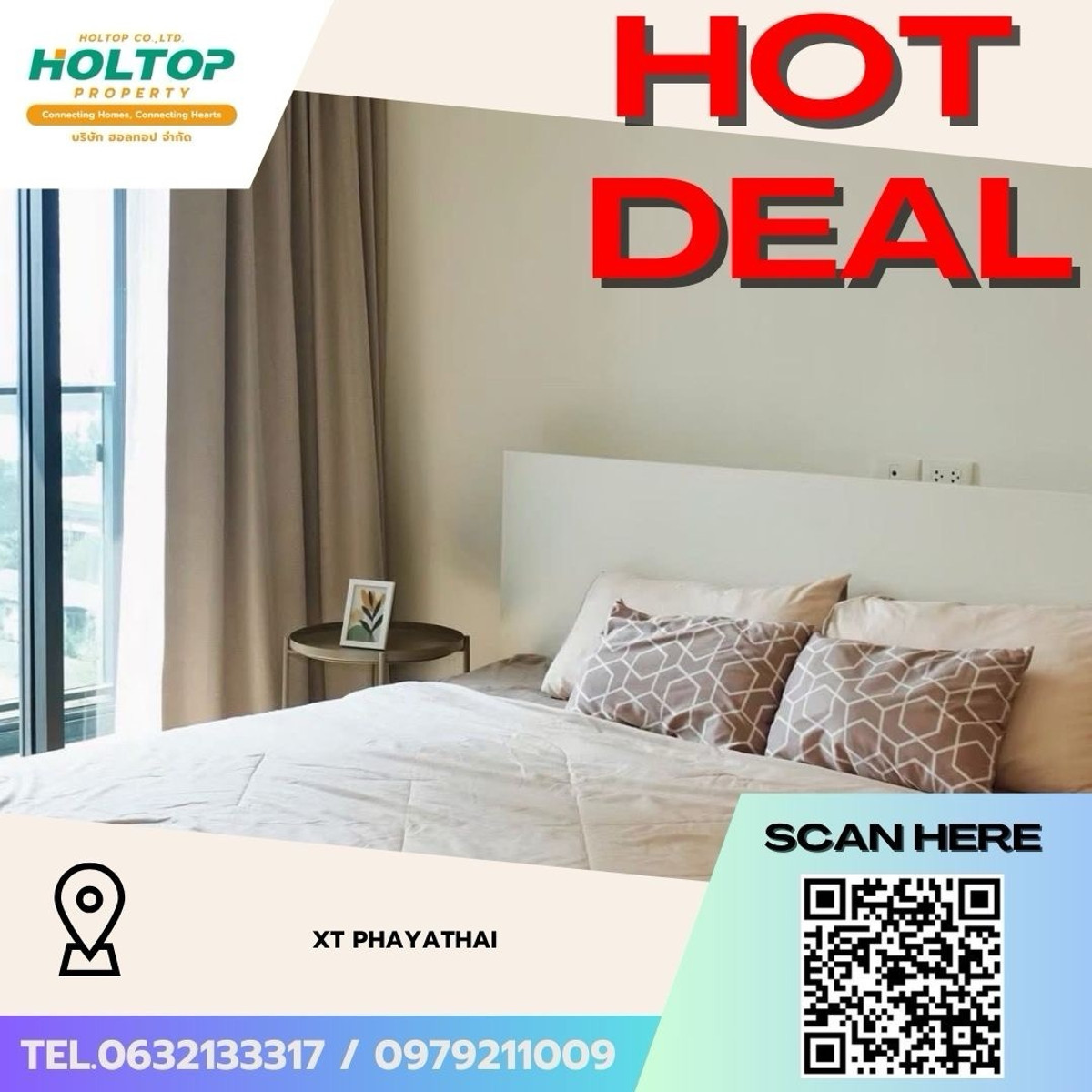 ให้เช่าคอนโดราชเทวี พญาไท : #Z4857💥 060369 🔥ให้เช่าคอนโด XT Phayathai (รหัสเดิม Z4228)