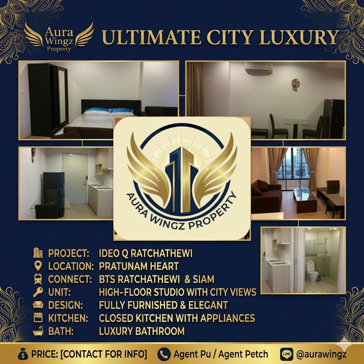 For RentCondoRatchathewi,Phayathai : [FOR RENT] Ideo Q Ratchathewi – luxury condo in the heart of the city, just 1 station to Siam Paragon! ✨