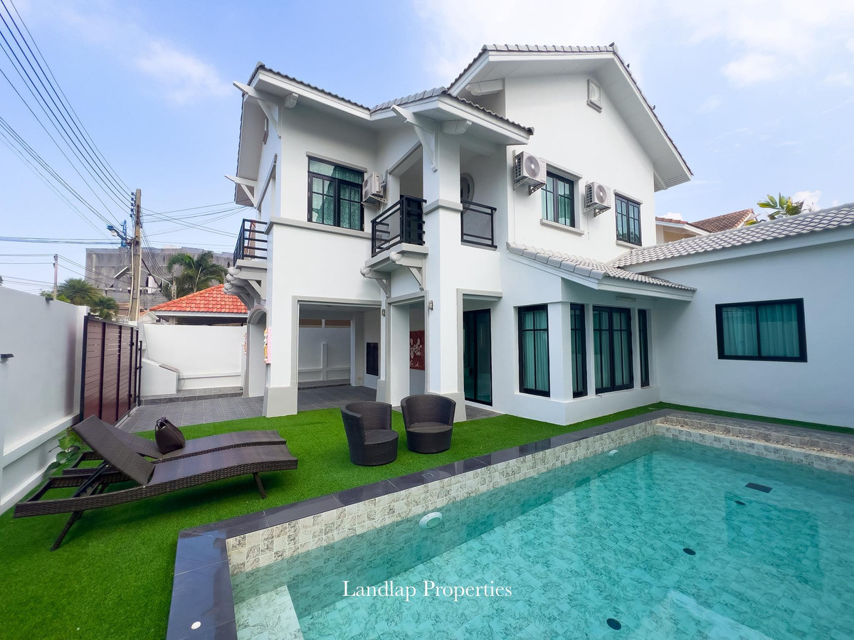 ให้เช่าพัทยา บางแสน ชลบุรี สัตหีบ : บ้านพูลวิลล่า จอมเทียน ใกล้หาดจอมเทียน เดินทางเพียง 5 นาที