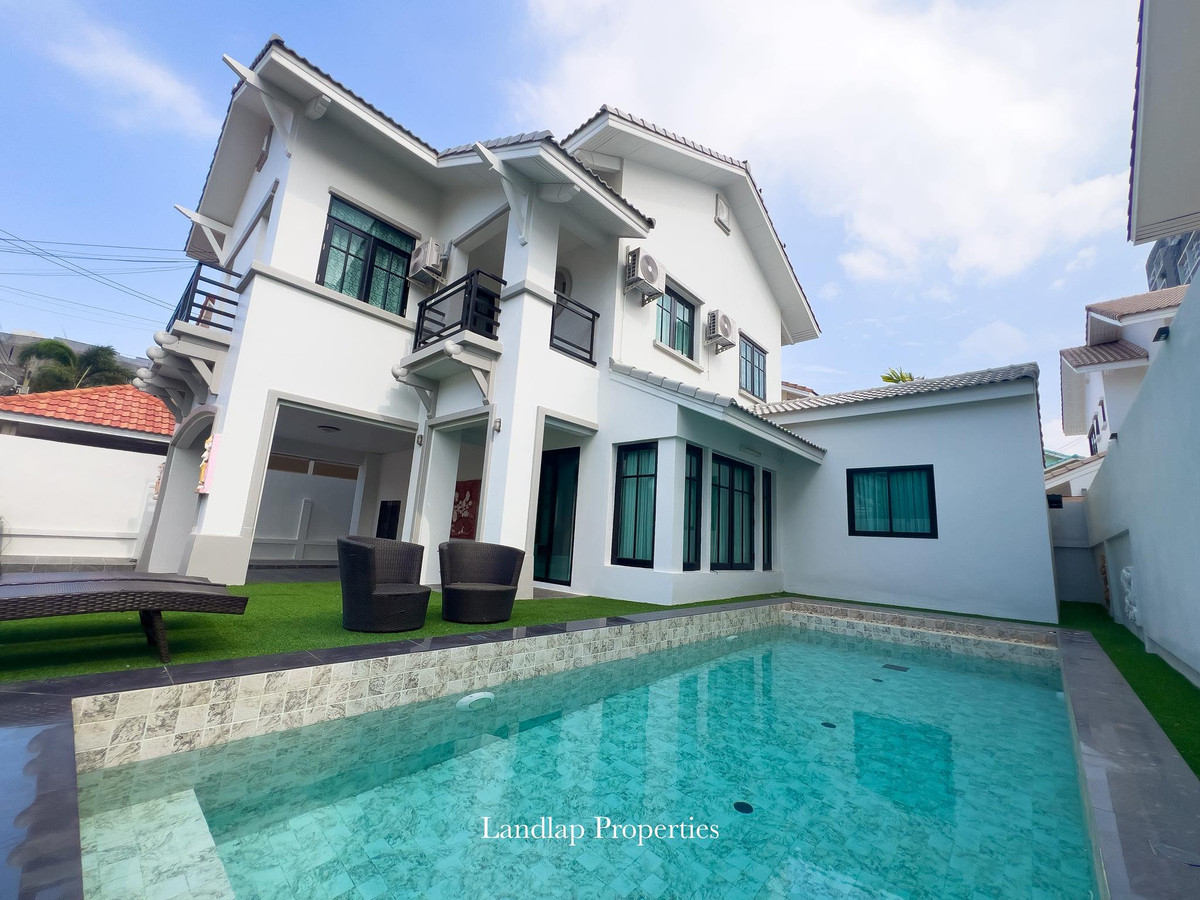 ให้เช่าพัทยา บางแสน ชลบุรี สัตหีบ : บ้านพูลวิลล่า จอมเทียน ใกล้หาดจอมเทียน เดินทางเพียง 5 นาที