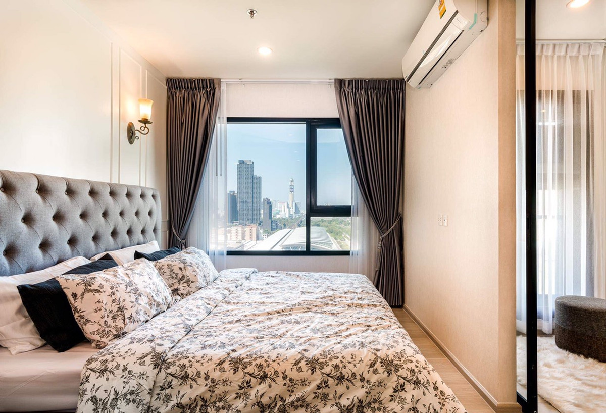 For RentCondoRama9, Petchburi, RCA : Life Asoke Condo, 1 bedroom plus size 35 sq m, 20th floor, beautiful room, Makkasan Park view.