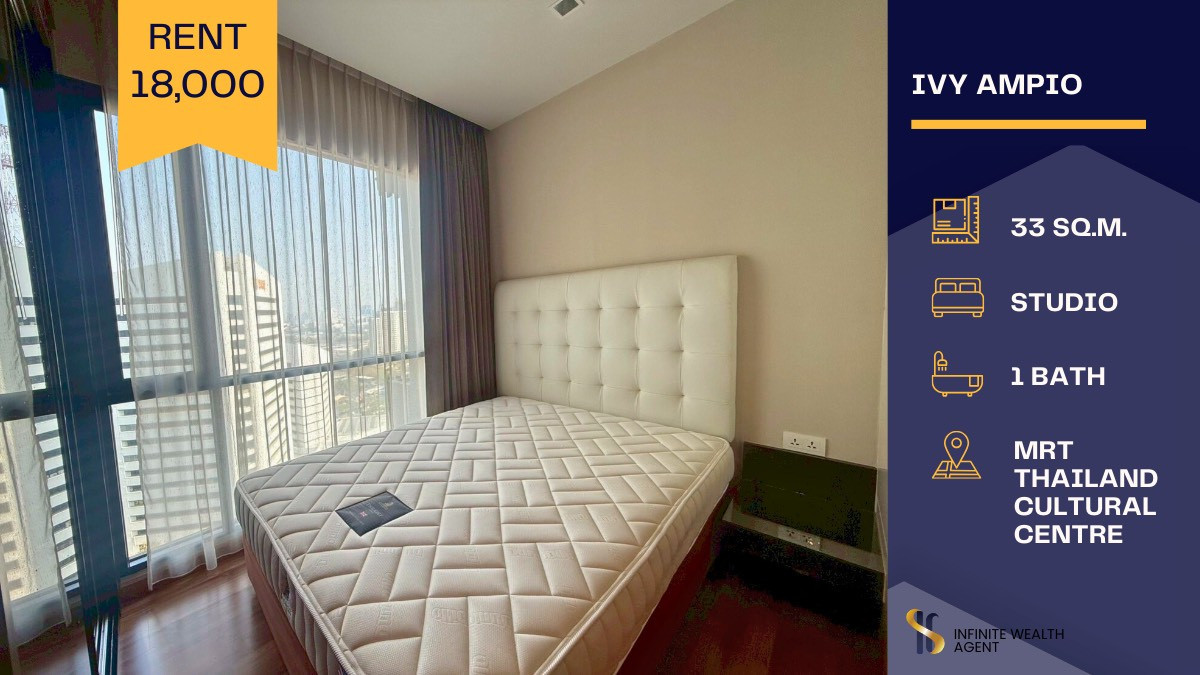 For RentCondoRatchadapisek, Huaikwang, Suttisan : 🌇 Condo for Rent in Ratchada – Ivy Ampio Beautiful unit, ready to move in!✨