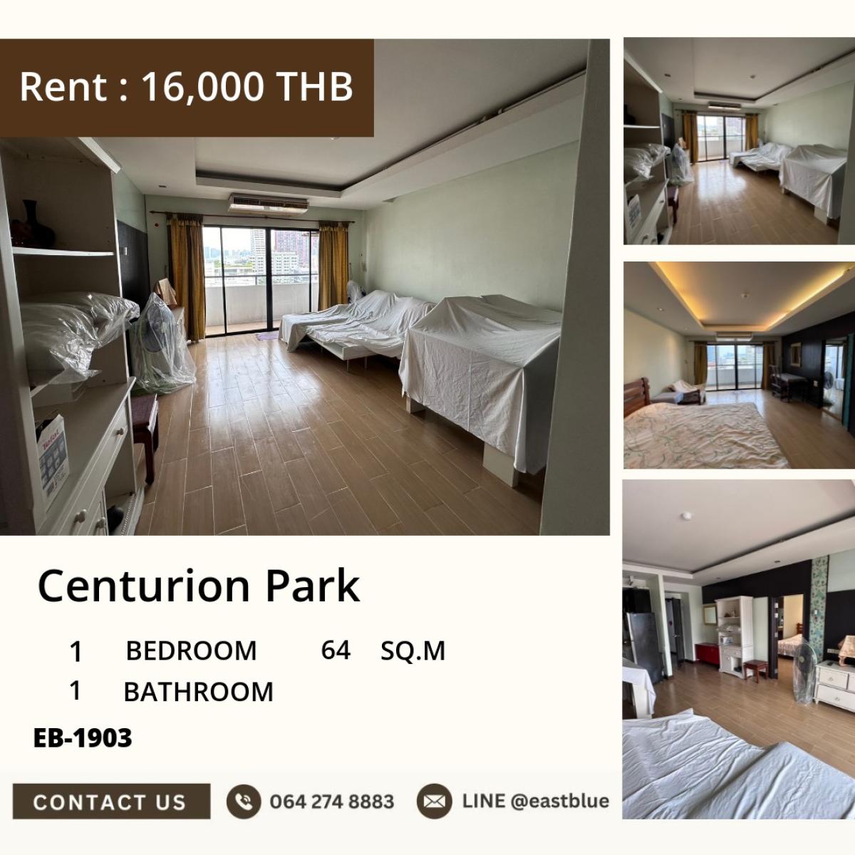 For RentCondoRatchathewi,Phayathai : Luxury condo CENTURION PARK Ari 1 bedroom 64 sqm. Near BTS, price that delights!
For sale 4.99 million THB / Rent 16,000 THB/month. With complete amenities!