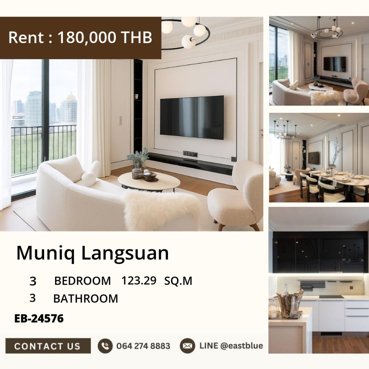 For RentCondoWitthayu, Chidlom, Langsuan, Ploenchit : Luxury in the middle of the garden, 3 bedrooms, 180,000 THB/month
Near BTS Ploenchit, Lumphini Park with complete amenities!