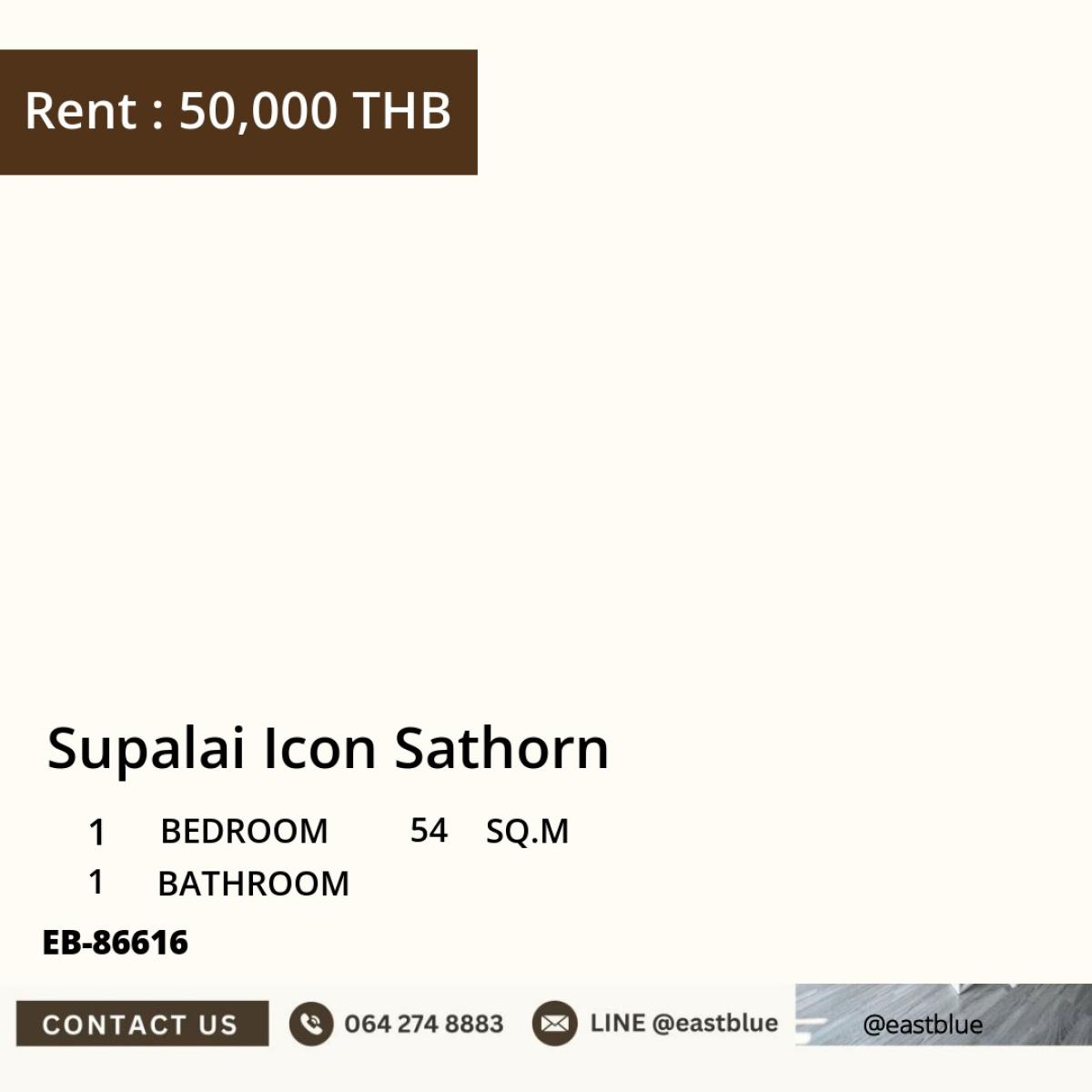 For RentCondoSathorn, Narathiwat : Rent a luxury condo Supalai Icon Sathorn 54 sq.m. near BTS Lumpini
Price only 50,000 baht/month with premium amenities!