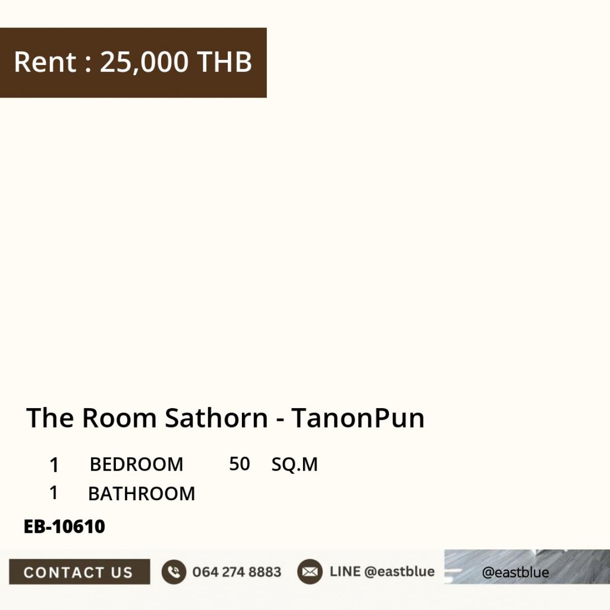 For RentCondoSathorn, Narathiwat : 18/03/2026, Luxury condo 50 sqm. in the heart of Sathorn, close to BTS Surasak.
Ready to move in for only 25,000 THB/month! Interested? Book now! 0642748883