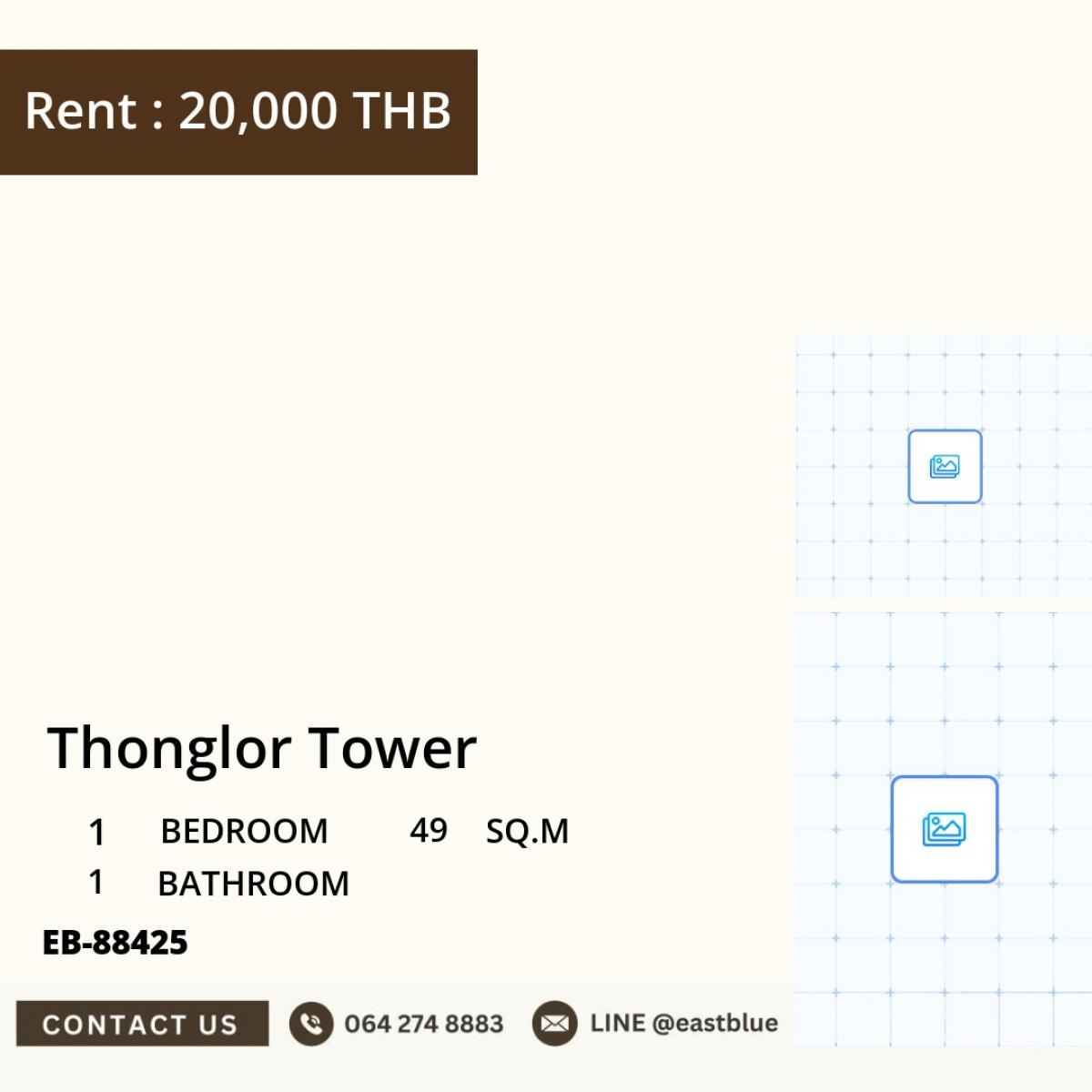 For RentCondoSukhumvit, Asoke, Thonglor : 18/03/2026, Rent a condo at Thonglor Tower, 1 bedroom, 49 sqm, near BTS Thonglor
for only 20,000 THB/month with complete facilities! 0642748883