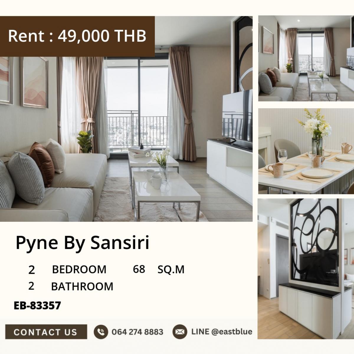 For RentCondoRatchathewi,Phayathai : 22/03/2026, In the heart of Ratchathewi! Pyne By Sansiri 2 bedrooms with complete facilities
Rent only 49,000 baht/month near BTS and Siam Square 0642748883