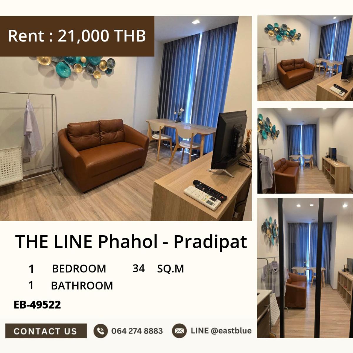 For RentCondoSapankwai,Jatujak : 30/03/2026, Rent a condo THE LINE Phahol-Pradipat
Near BTS Saphan Khwai 21,000 Baht/month with complete amenities! 0642748883