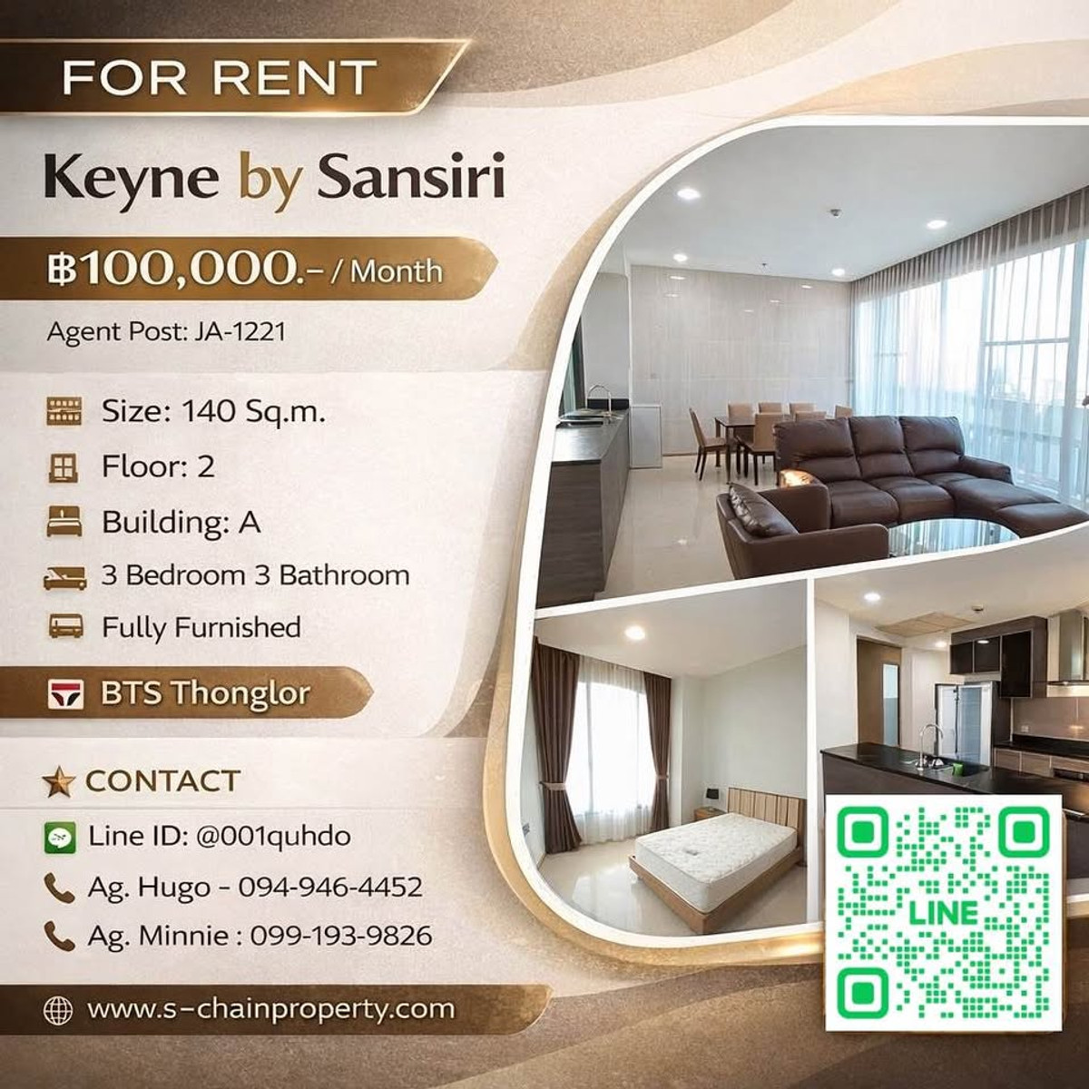 For RentCondoSukhumvit, Asoke, Thonglor : 📣 FOR RENT 🏢 Keyne by Sansiri 🏢JA-1221