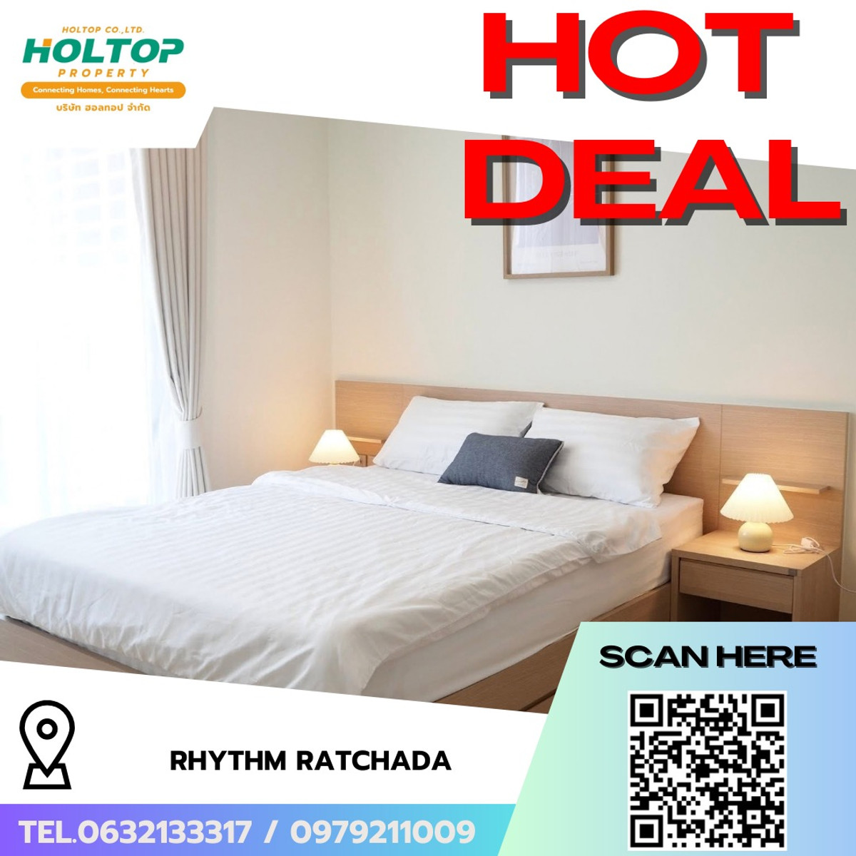 For RentCondoRatchadapisek, Huaikwang, Suttisan : #R9574 🎉 090369 Condo for rent: RHYTHM Ratchada