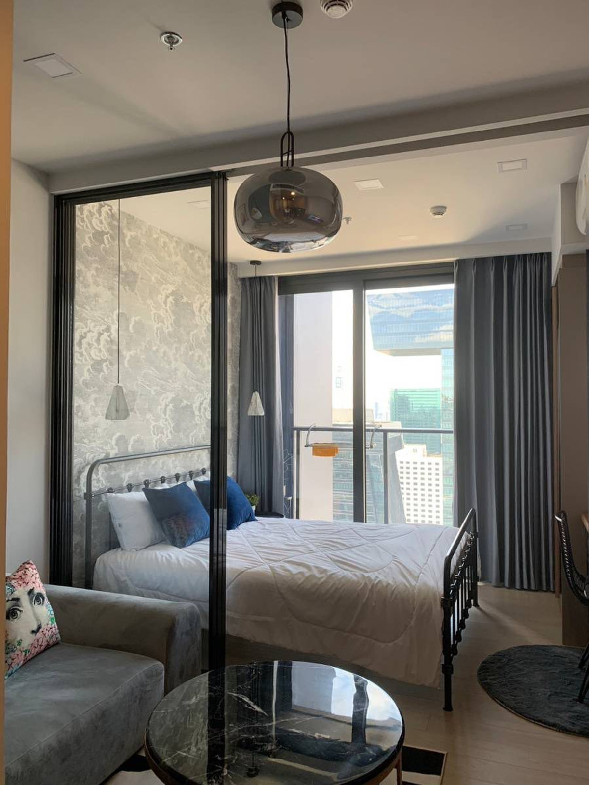 For RentCondoRama9, Petchburi, RCA : For Rent: One9Five MRT Rama 9, 1 bedroom, 1 bathroom, beautiful room, fully furnished. Ready to move in