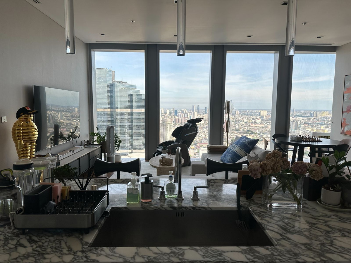 For RentCondoSathorn, Narathiwat : The Ritz-Carlton Residences Bangkok, 47th Floor, 124.07 sqm, Fully Furnished 🔥✨ Move-In Ready 🗝️🚀
