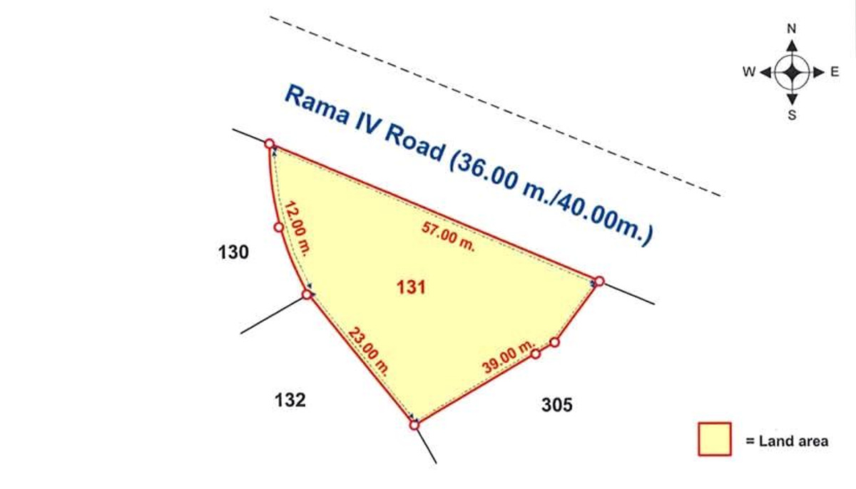 For RentLandKhlongtoei, Kluaynamthai : 🔥🔥🔥Land next to Rama 4 Road✨ near MRT Samyan 300 m.🚅🚅🚅