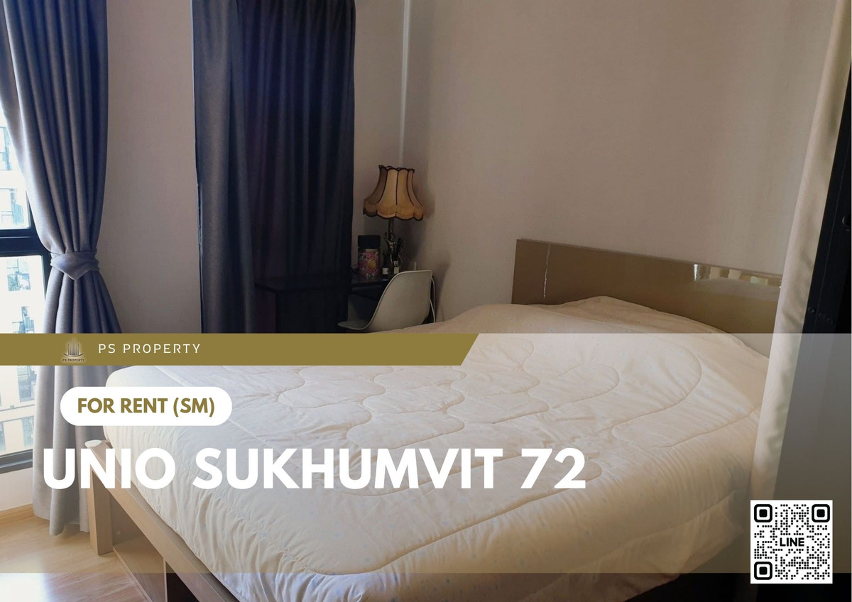 For RentCondoBangna, Bearing, Lasalle : For rent 📍 Unio Sukhumvit 72 📍 Fully furnished with appliances. Near BTS Bearing.