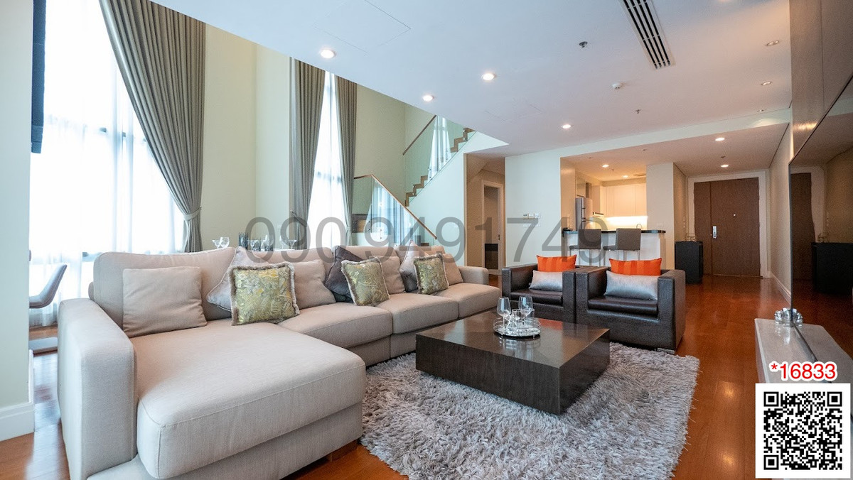 For SaleCondoSukhumvit, Asoke, Thonglor : 2-story condo for sale, 3 bedrooms, Bright Sukhumvit 24, near BTS Phrom Phong.