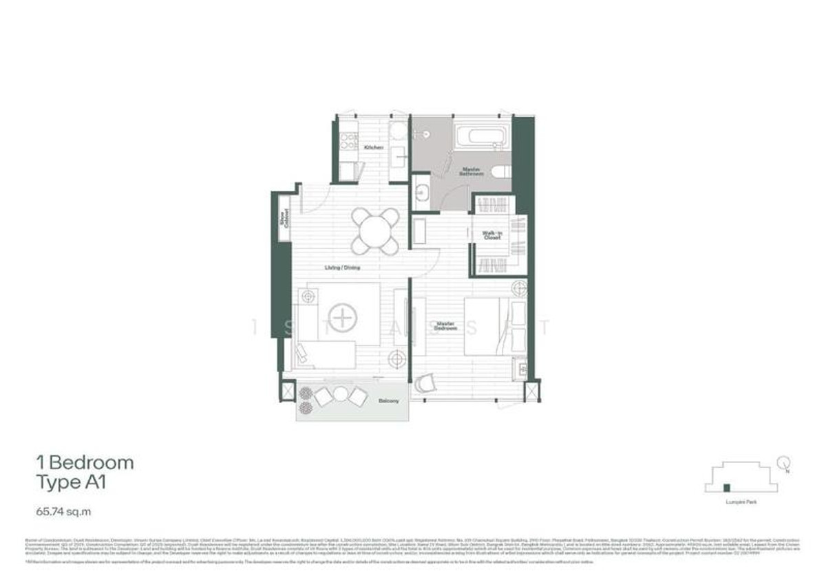 For SaleCondoSilom, Saladaeng, Bangrak : Dusit Parkside 1bed Park view: 1bed 1bath 65.74sqm. 25,000,000 Lumpini view Am: 0656199198