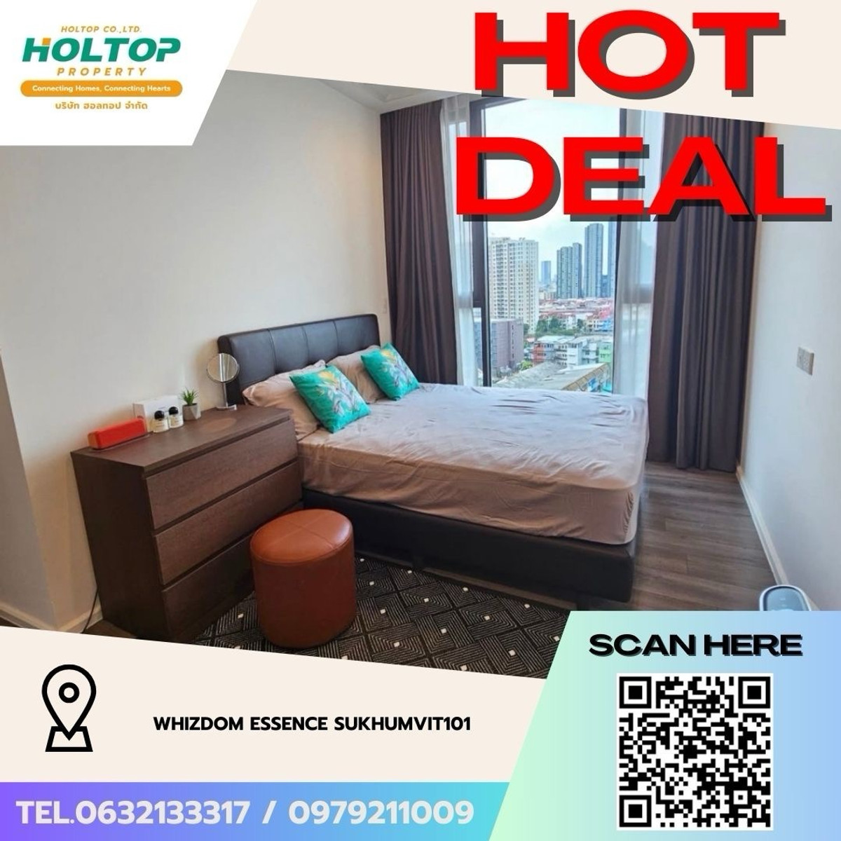 ให้เช่าคอนโดอ่อนนุช อุดมสุข : #Z4909💥 090369🔥ให้เช่าคอนโด Whizdom Essence Sukhumvit101 